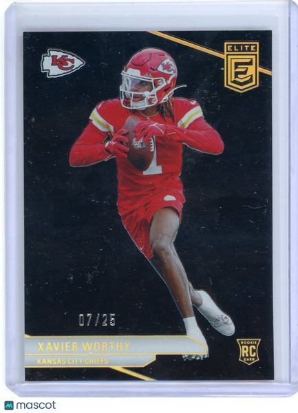 Xavier Worthy - 2024 Panini Elite Black Foil Rookie RC 07/25