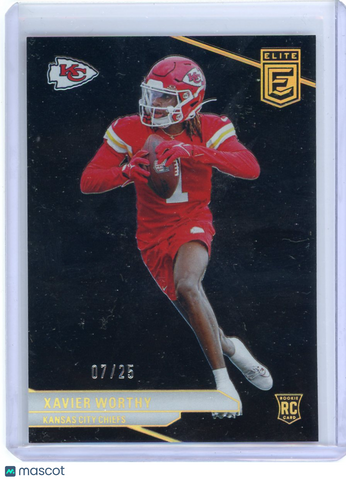 Xavier Worthy - 2024 Panini Elite Black Foil Rookie RC 07/25