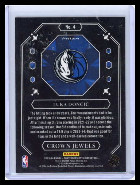 Luka Dončić - 2023-24 Panini Contenders Optic Prizm Crown Jewels 2024