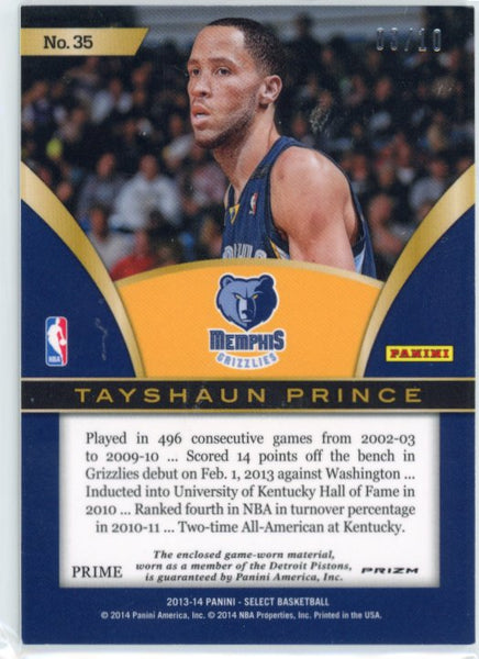 Tayshaun Prince - 2013-14 Panini Select Prizm 2014 03/10 Gold Patch