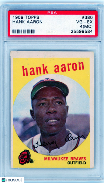 Hank Aaron - 1959 Topps Baseball PSA 4 MC #380