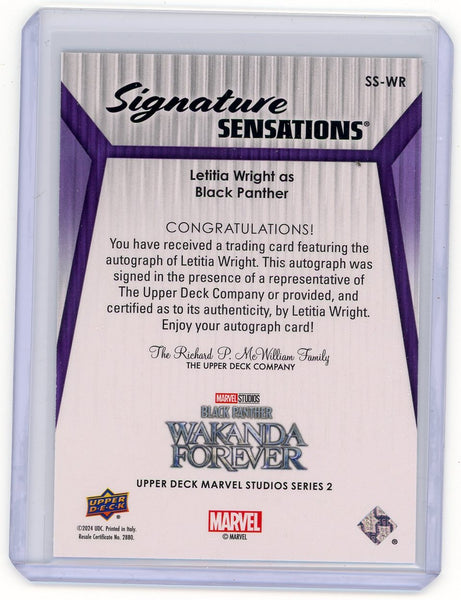 Letitia Wright - 2024 Upper Deck Marvel Series 2 Auto *INSCRIPTION Black Panther