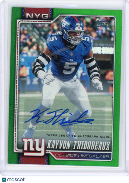 Kayvon thibodeaux - 2026 Topps Flagship Green Foil Auto /99