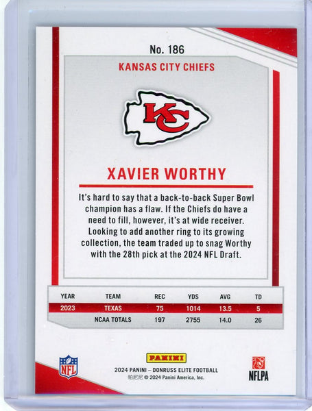 Xavier Worthy - 2024 Panini Elite Black Foil Rookie RC 07/25