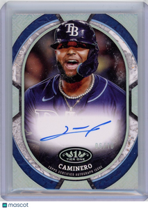 Junior Caminero - 2025 Topps Tier One Shots 06/10 Holo Silver Auto TOS-JC Rays