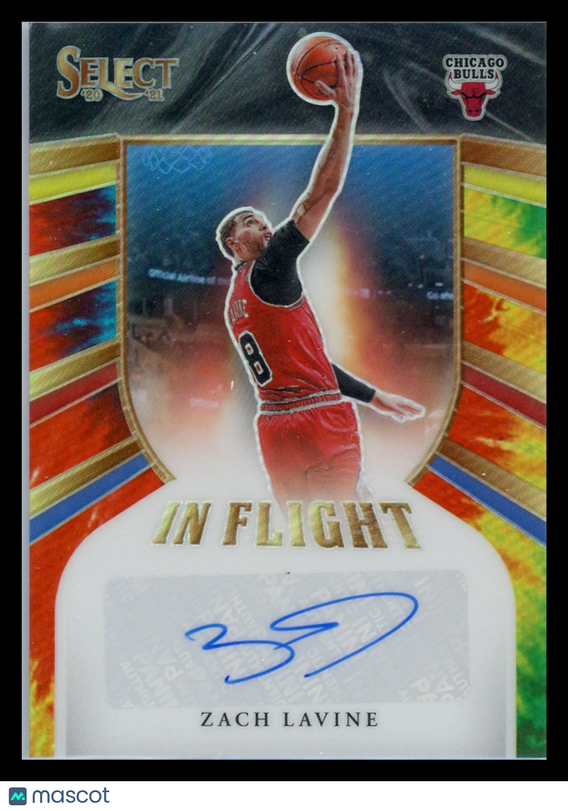 Zach LaVine - 2020-21 Panini Select In Flight Signature 2021 Tie-Dye Prizm 23/25