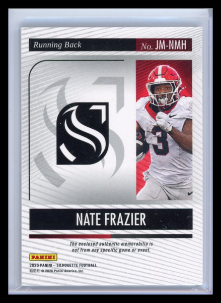 Nate Frazier - 2025 Panini Silhouette Football 09/25 Jumbo Memorabilia
