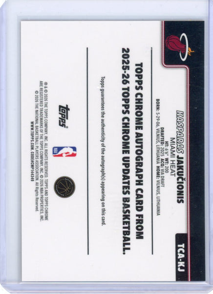 Kasparas Jakucionis - 2025-26 Chrome Update Gold Refractor Auto Rookie /50
