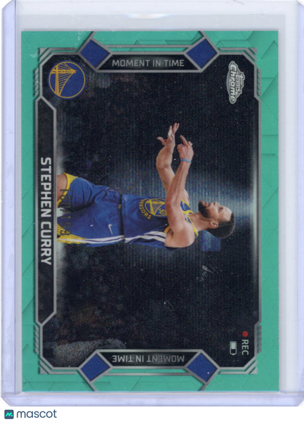 Stephen Curry - 2025 Topps Chrome Update Aqua Moments in Time /199