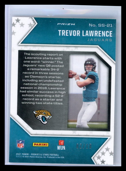 Trevor Lawrence - 2021 Panini Rookies & Stars Prizm Star Studded RC 02/10