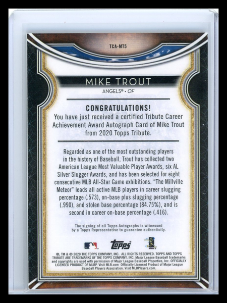 Mike Trout - 2020 Topps Tribute 1/1 Autograph