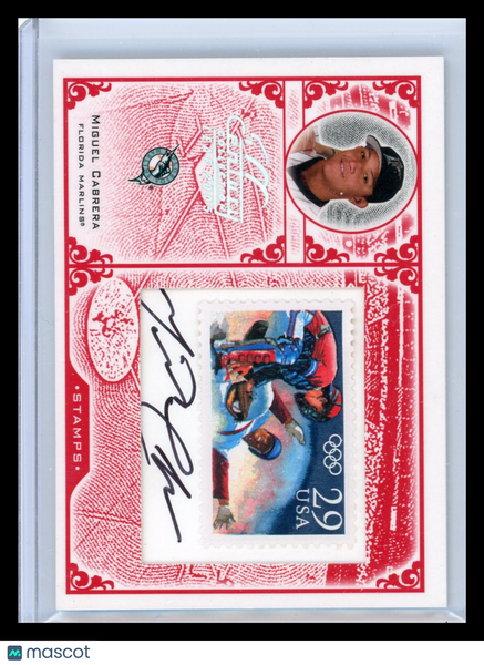 Miguel Cabrera - Donruss Playoff Stamps 2005 Autograph 16/24 Postage Stamp