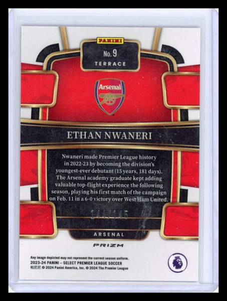 Ethan Nwaneri - 2024 Panini Select Prizm Terrace Orange Ice RC /145