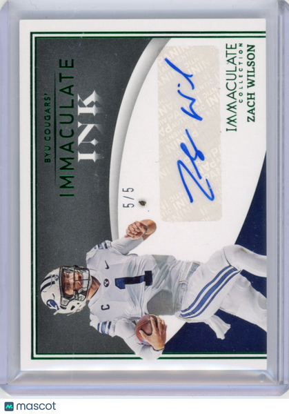 Zach Wilson 2021 Immaculate Ink Green Rookie Auto /5