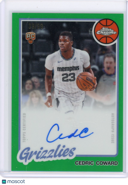 Cedric Coward 2025-26 Topps Chrome Green Refractor Rookie Auto /99