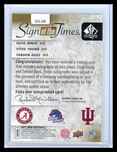 Tandon Doss Titus Young Julio Jones - 2011 Upper Deck SP Authentic  02/10