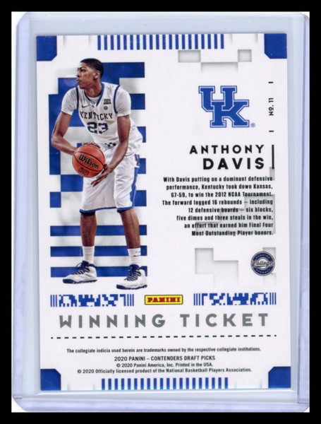 Anthony Davis - 2020 Contenders Draft Picks Winning Ticket Cracked Ice 14/23