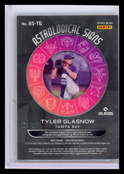 Tyler Glasnow - 2021 Panini Spectra Prizm Astrological Signs Gold Auto Patch /10