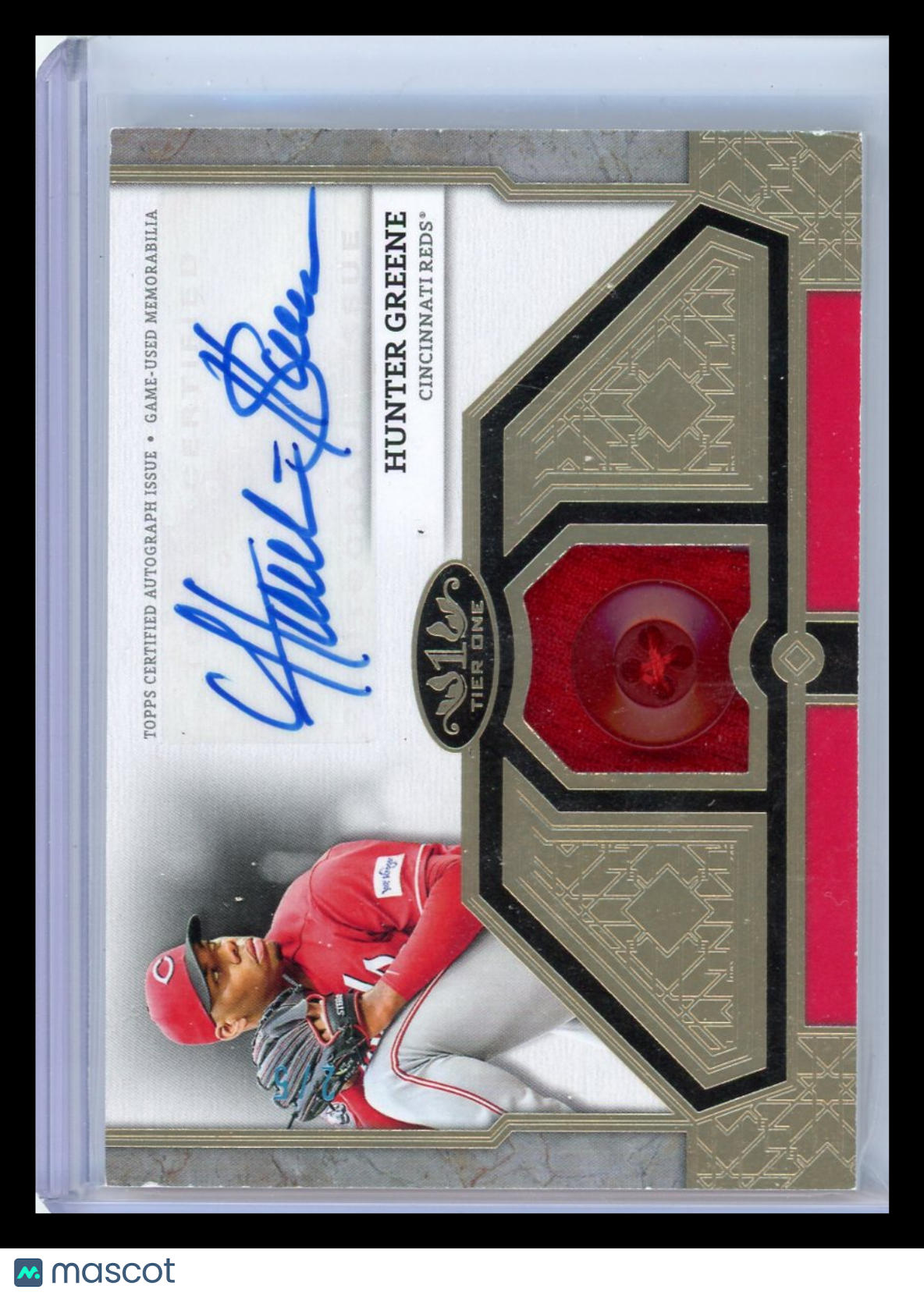 Hunter Greene - 2024 Topps Tier One Autograph Button Relic