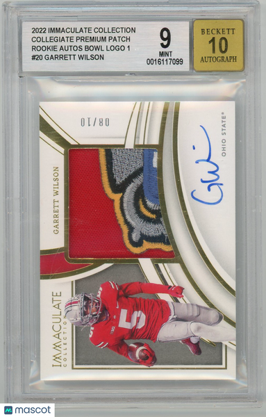 Garrett Wilson - 2022 Immaculate Rookie Bowl Logo Patch Auto /10 BGS 9