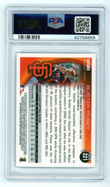 Buster Posey - 2010 Topps Chrome Wrapper Redemption Rookie Refractor #221 PSA 10