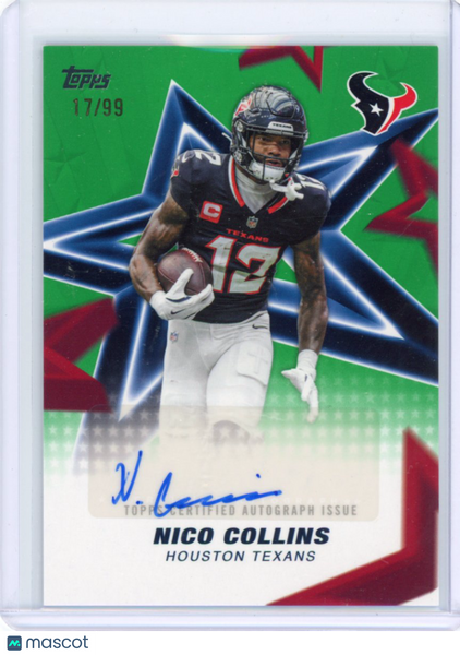 Nico Collins - 2026 Topps Flagship Green Stars Auto /99