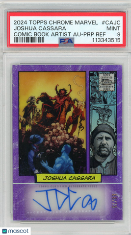 2024 Topps Chrome Marvel Comic Book Artist Auto Joshua Cassara #CAJC PSA 9