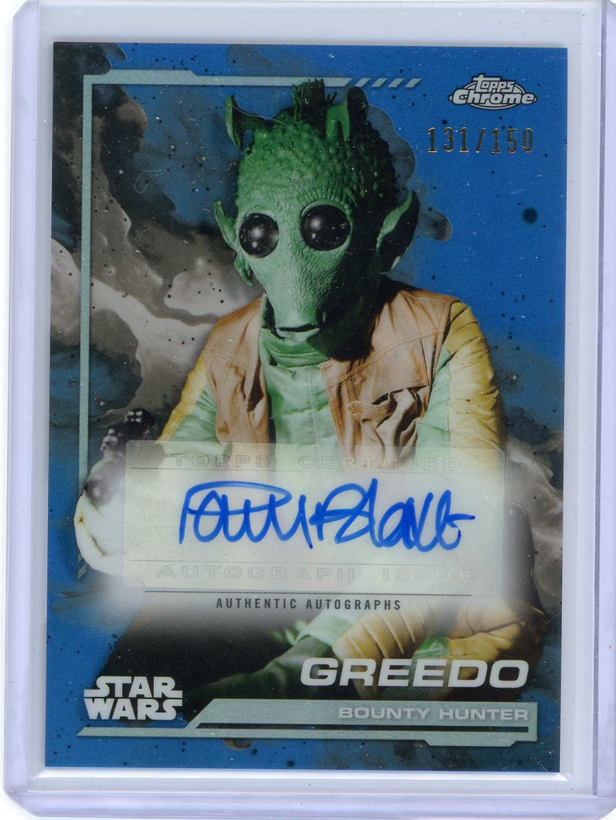 2024 Topps Chrome Star Wars Paul Blake as Greedo Auto Blue 131/150 #AU-G