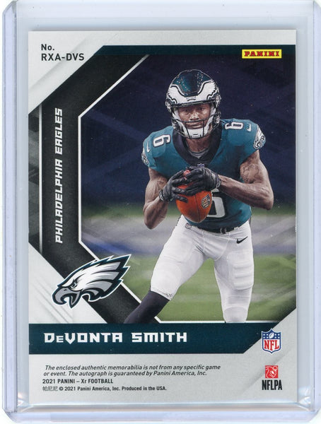 DeVonta Smith - 2021 Panini XR Red Patch Auto RPA 17/30 Rookie RXA-DVS Eagles