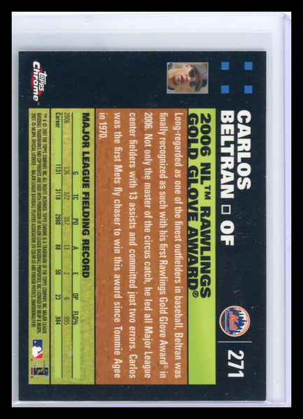 Carlos Beltran - 2007 Topps Chrome Archives Signature Series 1/1
