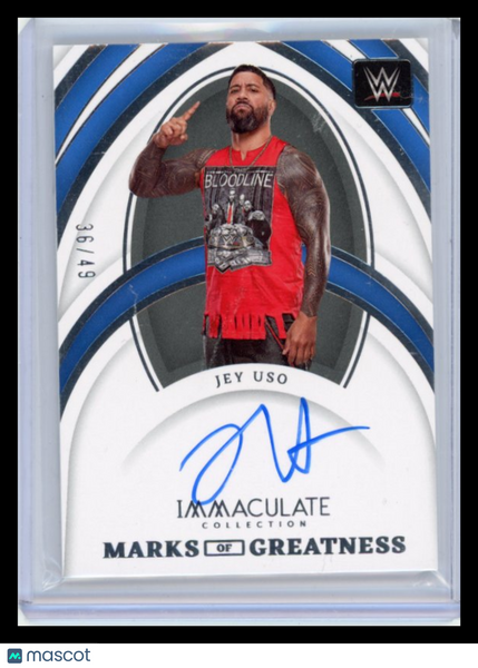 Jey Uso - 2022 Panini Immaculate Collection WWE 36/49 Marks of Greatness