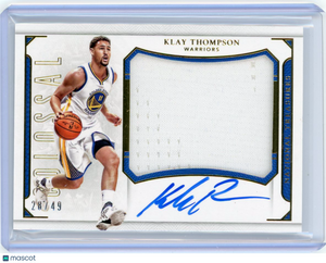 Klay Thompson -2015-16 Panini National Treasures Colossal Autograph Jersey 28/49