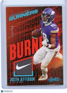 Justin Jefferson - 2023 Panini Absolute Burners Nike Patch 1/1 Platinum AB-6