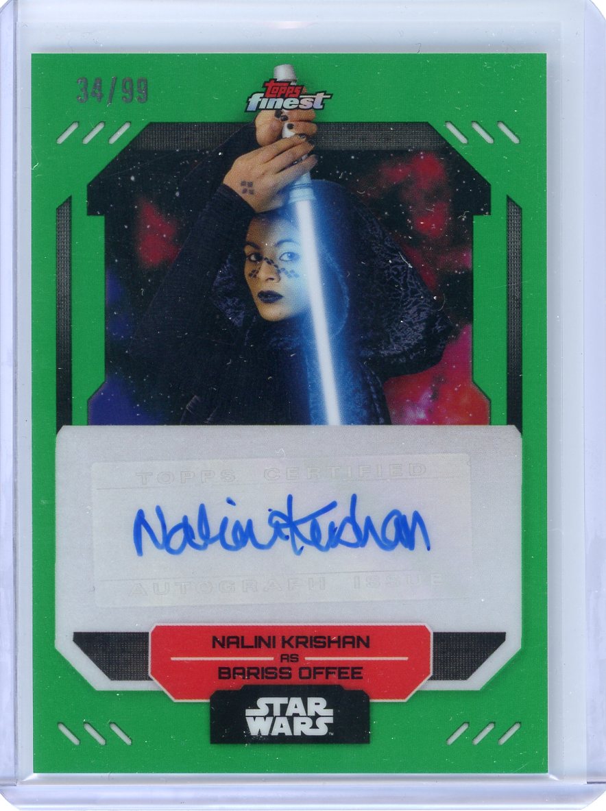 Nalani Krishan Barriss Offee 2023 Topps Finest Star Wars Green Auto 34/99 #FA-NK