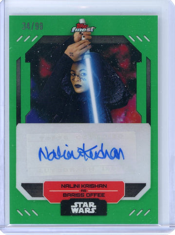 Nalani Krishan Barriss Offee 2023 Topps Finest Star Wars Green Auto 34/99 #FA-NK