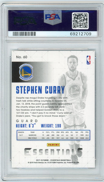 Stephen Curry - 2017 Panini Essentials PSA 10 #60 Warriors