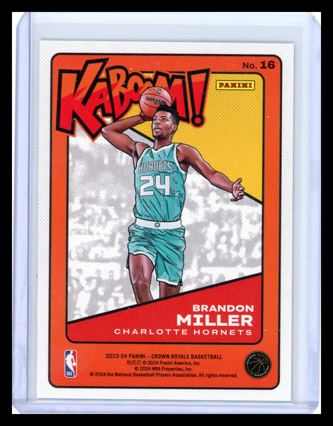 Brandon Miller - 2023-24 Panini Crown Royale Kaboom! 2024 RC