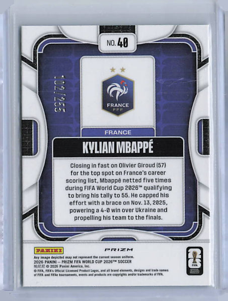 Kylian Mbappe - 2026 Prizm World Cup Teal Shock /255