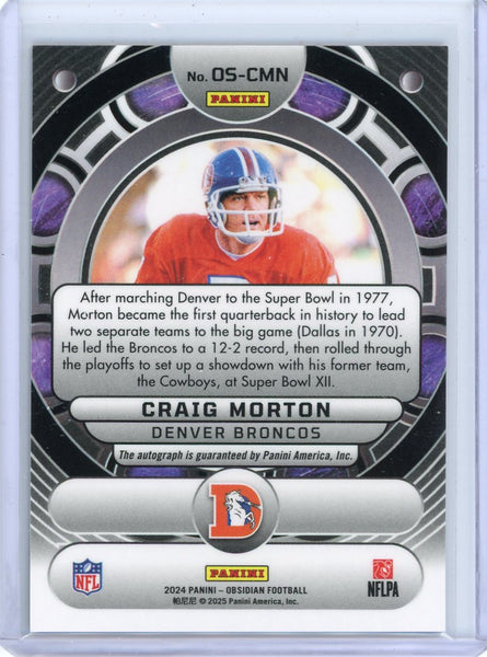 Craig Morton - 2025 Panini Obsidian Football Orbital Auto Signatures
