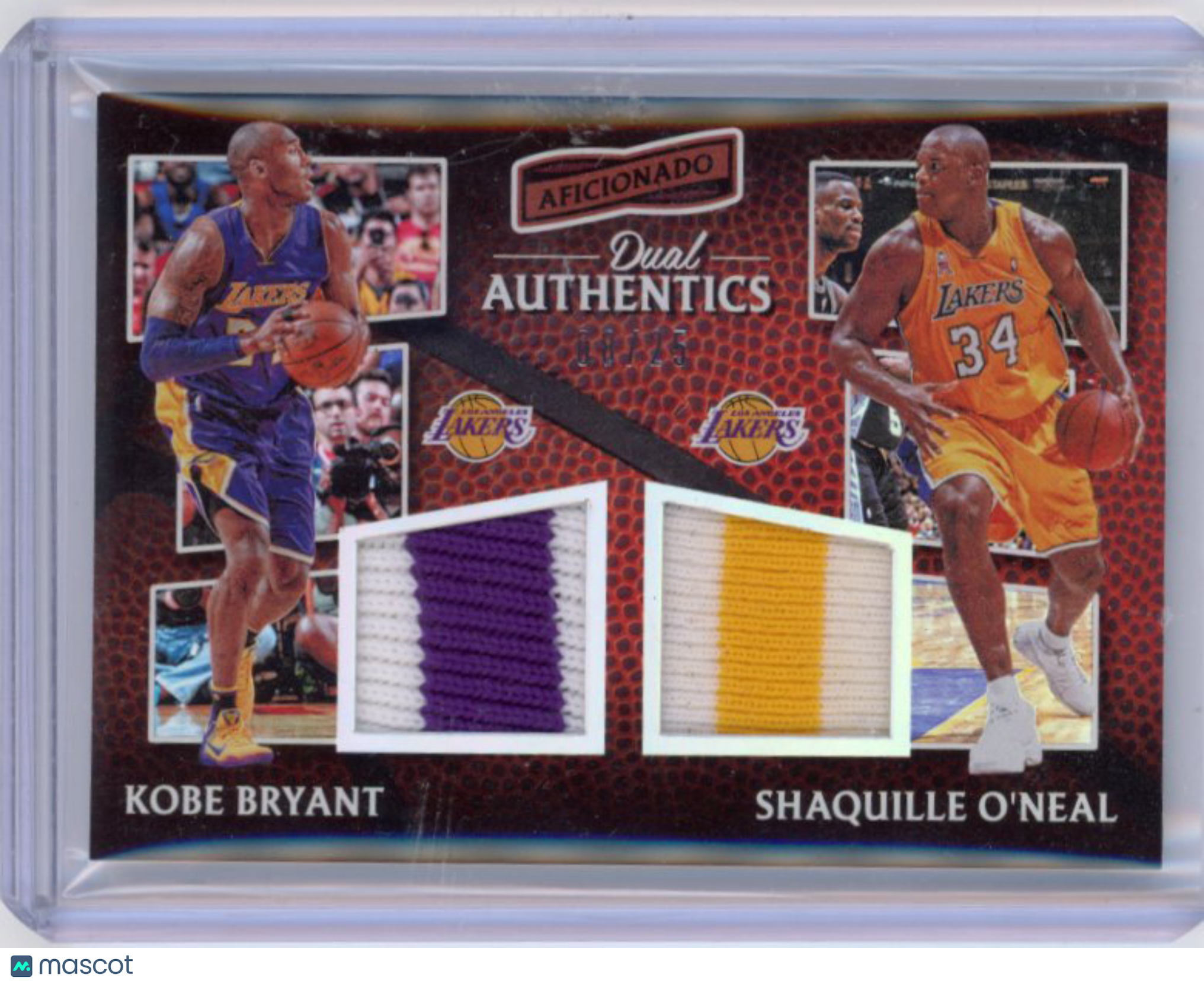 Shaquille O'Neal Kobe Bryant - 2016-17 Aficionado Dual Authentics Patch 8/25