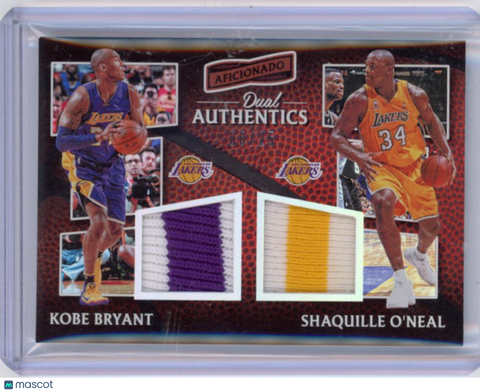 Shaquille O'Neal Kobe Bryant - 2016-17 Aficionado Dual Authentics Patch 8/25