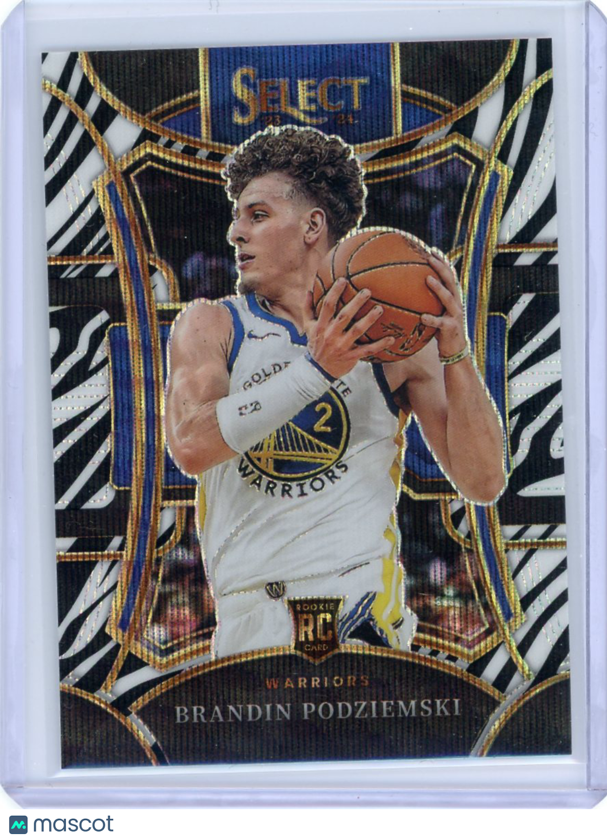 Brandin Podziemski - 2023-24 Panini Select Prizm Mezzanine Zebra Case Hit RC