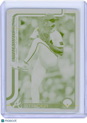 Spencer Strider - 2025 Topps Baseball Series 2 Yellow Printing Plate 1/1