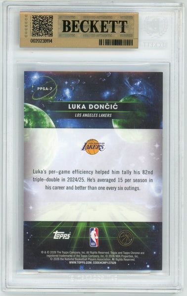 LUKA DONCIC - 2025 Topps Chrome Cosmic Saturn Planetary Pursuit BGS 9.5