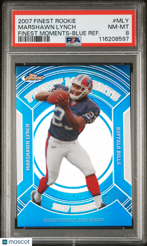 Marshawn Lynch - 2007 Finest Moments Blue Refractor PSA 8