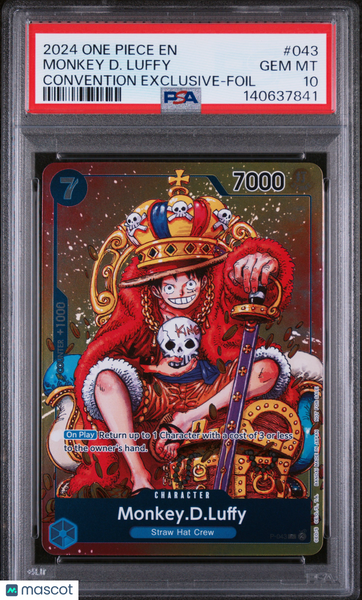 2024 One Piece Promos Monkey D. Luffy Convention Exclusive-Foil PSA 10 #043