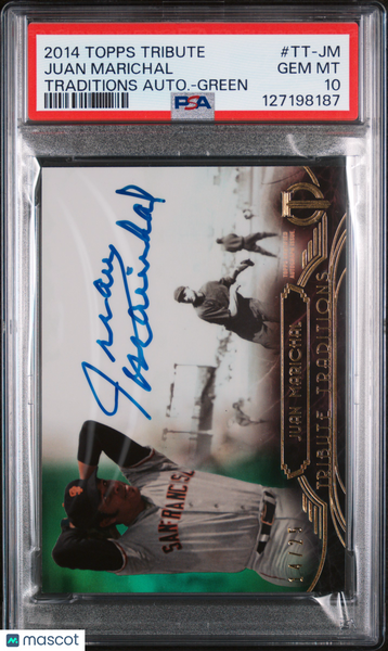 Juan Marichal - 2014 Topps Tribute Traditions Auto Green PSA 10 /25