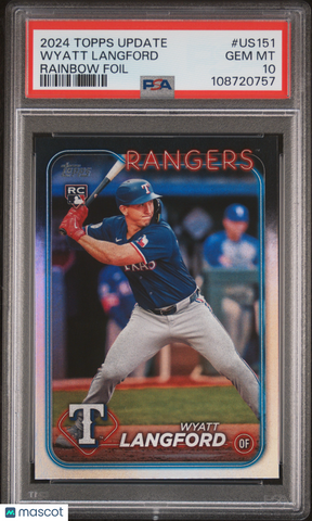 Wyatt Langford - 2024 Topps Update Rainbow Foil PSA 10