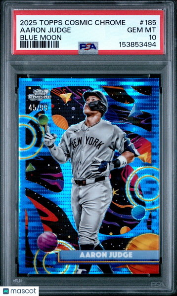 Aaron Judge - 2025 Topps Cosmic Chrome Blue Moon PSA 10 45/99