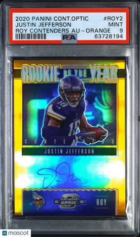 Justin Jefferson - 2020 Panini Contenders Optic Roy Orange PSA 9 38/50